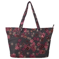 Pink Wine Floral Print Full Print Shoulder Bag by SpinnyChairDesigns