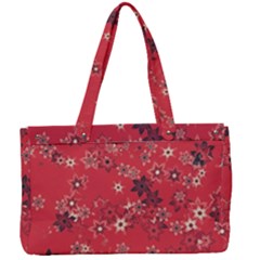 Red Wildflower Floral Print Canvas Work Bag by SpinnyChairDesigns