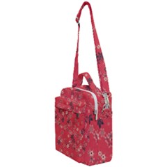 Red Wildflower Floral Print Crossbody Day Bag by SpinnyChairDesigns