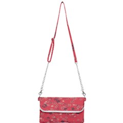 Red Wildflower Floral Print Mini Crossbody Handbag by SpinnyChairDesigns