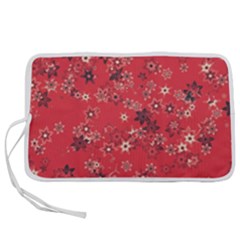 Red Wildflower Floral Print Pen Storage Case (s) by SpinnyChairDesigns