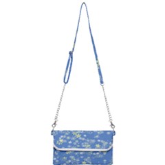 Yellow Flowers On Blue Mini Crossbody Handbag by SpinnyChairDesigns