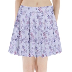 Pastel Purple Floral Pattern Pleated Mini Skirt by SpinnyChairDesigns