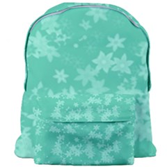Biscay Green Floral Print Giant Full Print Backpack by SpinnyChairDesigns