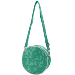 Biscay Green Floral Print Crossbody Circle Bag by SpinnyChairDesigns