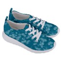 Teal Blue Floral Print Women s Lightweight Sports Shoes View3