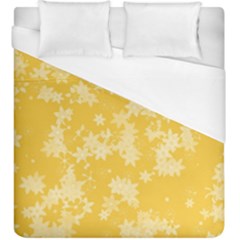 Saffron Yellow Floral Print Duvet Cover (king Size) by SpinnyChairDesigns