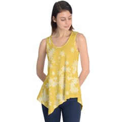Saffron Yellow Floral Print Sleeveless Tunic