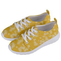 Saffron Yellow Floral Print Women s Lightweight Sports Shoes by SpinnyChairDesigns