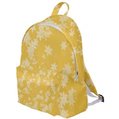 Saffron Yellow Floral Print The Plain Backpack by SpinnyChairDesigns
