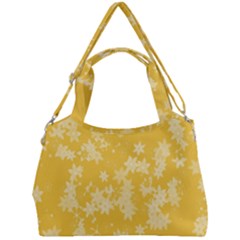 Saffron Yellow Floral Print Double Compartment Shoulder Bag by SpinnyChairDesigns