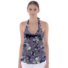 Abstract Floral Art Print Babydoll Tankini Top by SpinnyChairDesigns