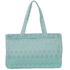 Biscay Green Floral Print Canvas Work Bag by SpinnyChairDesigns