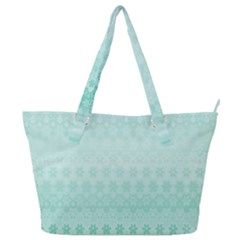 Biscay Green Floral Print Full Print Shoulder Bag by SpinnyChairDesigns