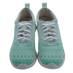 Biscay Green Floral Print Athletic Shoes by SpinnyChairDesigns