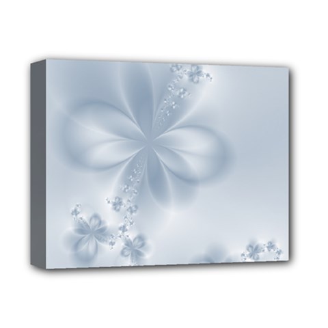 Faded Blue Floral Print Deluxe Canvas 14  X 11  (stretched) by SpinnyChairDesigns