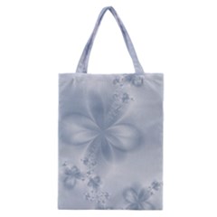 Faded Blue Floral Print Classic Tote Bag by SpinnyChairDesigns