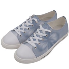 Faded Blue Floral Print Women s Low Top Canvas Sneakers by SpinnyChairDesigns