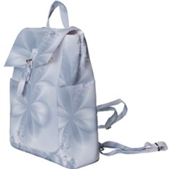 Faded Blue Floral Print Buckle Everyday Backpack by SpinnyChairDesigns