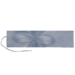 Faded Blue Floral Print Roll Up Canvas Pencil Holder (l) by SpinnyChairDesigns