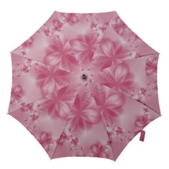 Blush Pink Floral Print Hook Handle Umbrellas (small) by SpinnyChairDesigns