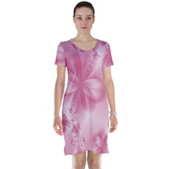 Blush Pink Floral Print Short Sleeve Nightdress