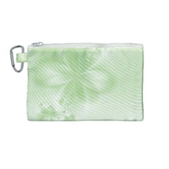 Tea Green Floral Print Canvas Cosmetic Bag (medium) by SpinnyChairDesigns