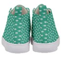 Biscay Green White Floral Print Kids  Mid-Top Canvas Sneakers View4