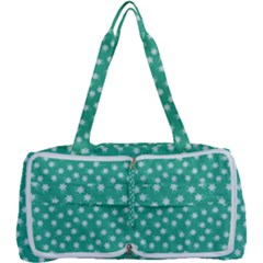 Biscay Green White Floral Print Multi Function Bag by SpinnyChairDesigns