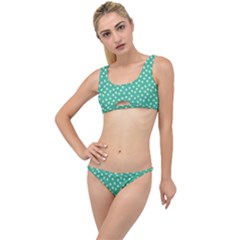 Biscay Green White Floral Print The Little Details Bikini Set by SpinnyChairDesigns