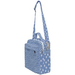 Faded Blue White Floral Print Crossbody Day Bag by SpinnyChairDesigns
