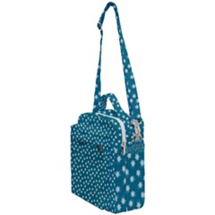 Teal White Floral Print Crossbody Day Bag