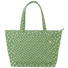 Spring Green White Floral Print Back Pocket Shoulder Bag  by SpinnyChairDesigns