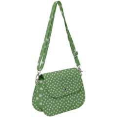 Spring Green White Floral Print Saddle Handbag by SpinnyChairDesigns