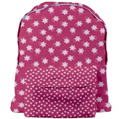 Magenta Rose White Floral Print Giant Full Print Backpack by SpinnyChairDesigns