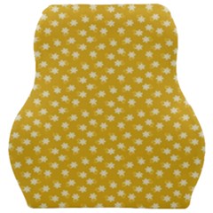 Saffron Yellow White Floral Pattern Car Seat Velour Cushion  by SpinnyChairDesigns