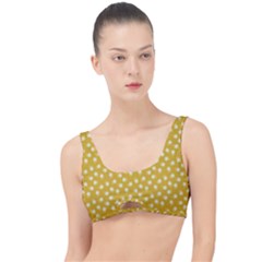 Saffron Yellow White Floral Pattern The Little Details Bikini Top by SpinnyChairDesigns