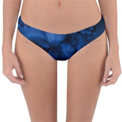 Dark Blue Abstract Pattern Reversible Hipster Bikini Bottoms by SpinnyChairDesigns