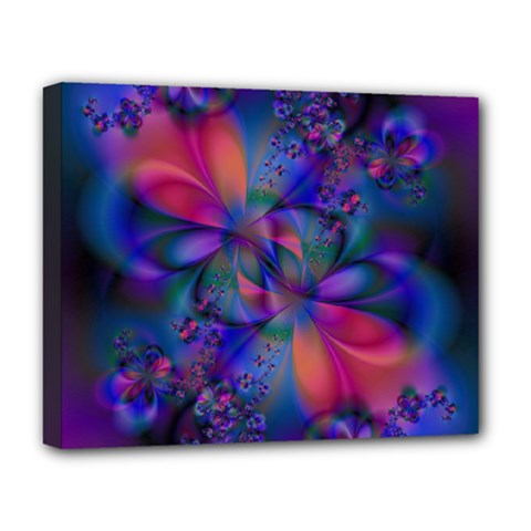 Abstract Floral Art Print Deluxe Canvas 20  X 16  (stretched) by SpinnyChairDesigns