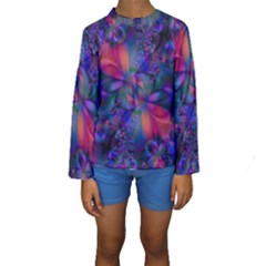 Abstract Floral Art Print Kids  Long Sleeve Swimwear by SpinnyChairDesigns