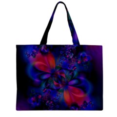 Abstract Floral Art Print Zipper Mini Tote Bag by SpinnyChairDesigns