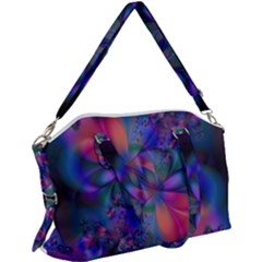 Abstract Floral Art Print Canvas Crossbody Bag by SpinnyChairDesigns