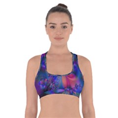 Abstract Floral Art Print Cross Back Sports Bra by SpinnyChairDesigns