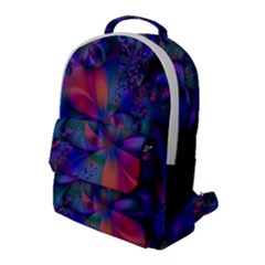 Abstract Floral Art Print Flap Pocket Backpack (Large)