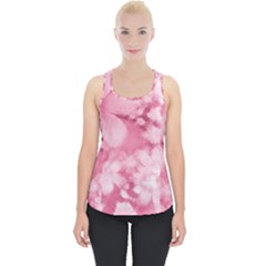 Blush Pink Watercolor Flowers Piece Up Tank Top by SpinnyChairDesigns