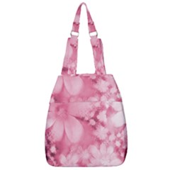 Blush Pink Watercolor Flowers Center Zip Backpack