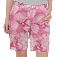 Blush Pink Watercolor Flowers Pocket Shorts by SpinnyChairDesigns