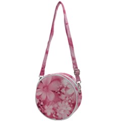 Blush Pink Watercolor Flowers Crossbody Circle Bag by SpinnyChairDesigns