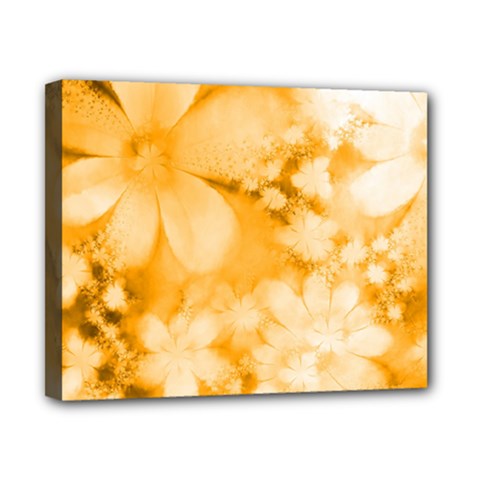 Saffron Yellow Watercolor Floral Print Canvas 10  X 8  (stretched)