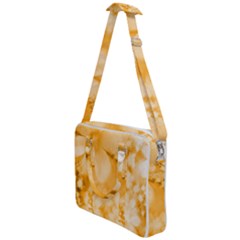 Saffron Yellow Watercolor Floral Print Cross Body Office Bag by SpinnyChairDesigns